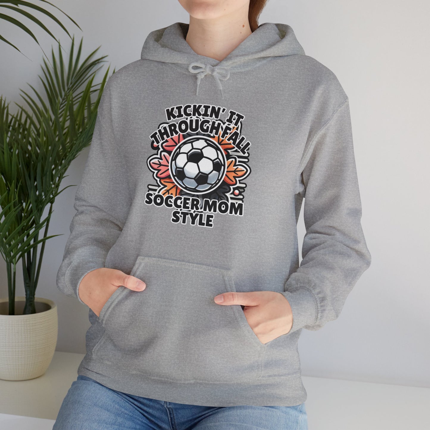 Kicking It Through Fall Soccer Mom Style Hoodie