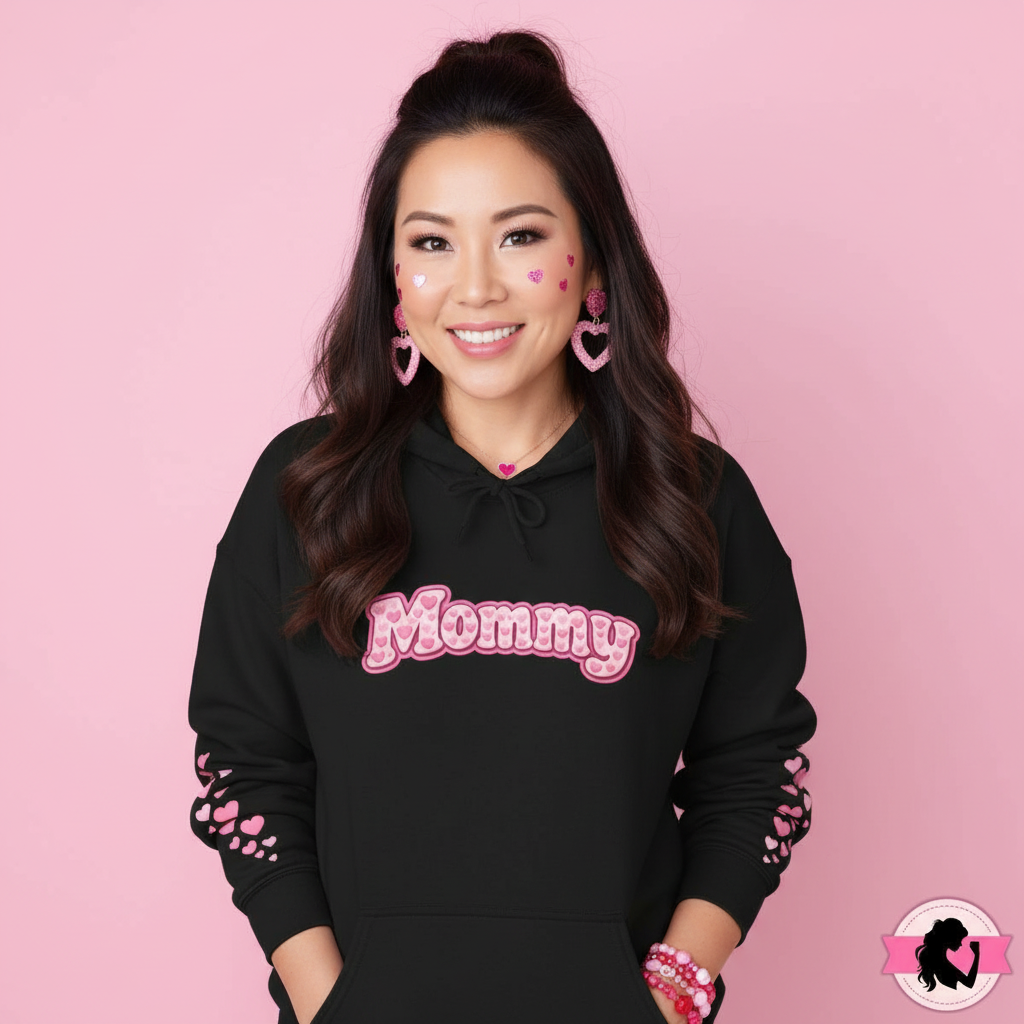 Mommy Pink Heart Hoodie