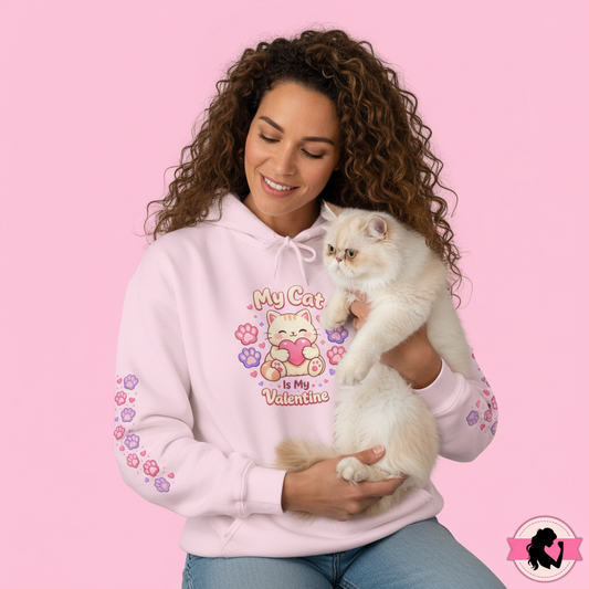 My Cat Is My Valentine Hoodie